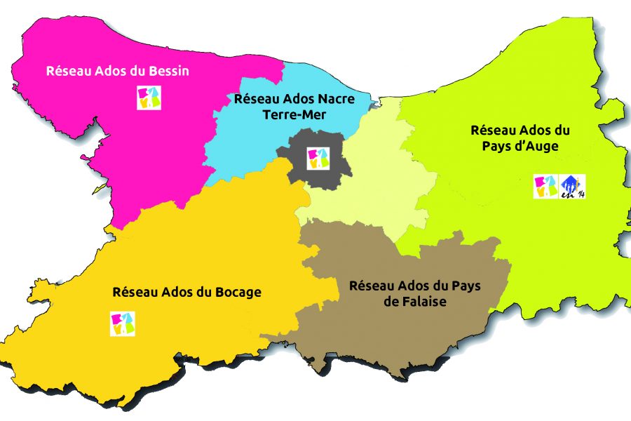 Carte des circonscriptions sociales du Calvados